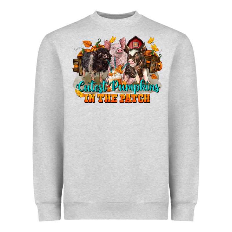Fall Cutest Pumpkin In The Patch Pig Heavyweight Sweatshirt by LillyAllenDesigns | Teevron