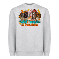 Heather Grey Fall Cutest Pumpkin In The Patch Pig Heavyweight Sweatshirt - LillyAllenDesigns