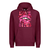 Burgundy Love bites Valentine's Day Premium Hoodie - HowdyJamesFarm