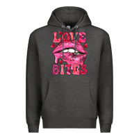 Charcoal Heather Love bites Valentine's Day Premium Hoodie - HowdyJamesFarm