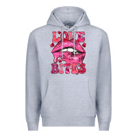 Heather Grey Love bites Valentine's Day Premium Hoodie - HowdyJamesFarm