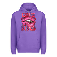 Purple Love bites Valentine's Day Premium Hoodie - HowdyJamesFarm