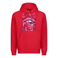 Red Love bites Valentine's Day Premium Hoodie - HowdyJamesFarm