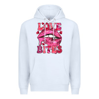 White Love bites Valentine's Day Premium Hoodie - HowdyJamesFarm