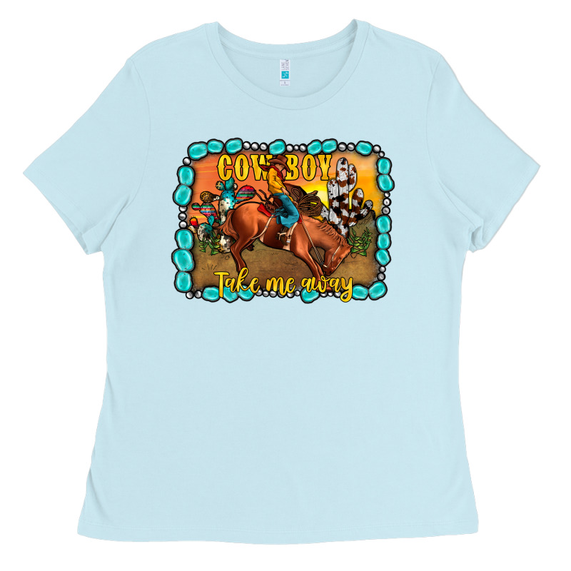Cowboy Take Me Away Ladies Tee by JahusDesignShop | Teevron