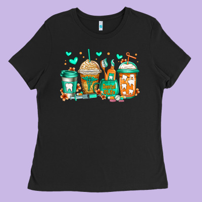 Dental Life Coffee Cups Ladies Tee Designed By Jasminsmagicworld