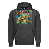 Charcoal Heather school bus Zipper Hoodie - texasbilliewilder