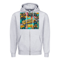 Heather Grey school bus Zipper Hoodie - texasbilliewilder