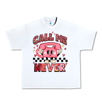 White call me never Urban Heavy Tee - MaliasSmallBusiness