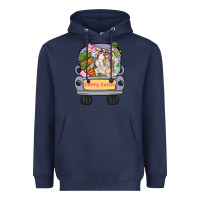 Navy Happy Easter bunny truck Easter Day Heavyweight Hoodie - CowGirlArtShop