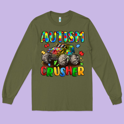 Autism Crusher Long Sleeve Tee Designed By Lillyallendesigns