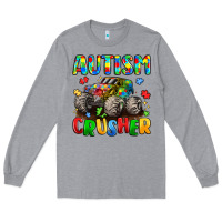 Heather Grey autism crusher Long Sleeve Tee - LillyAllenDesigns
