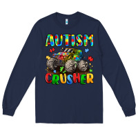 Navy autism crusher Long Sleeve Tee - LillyAllenDesigns