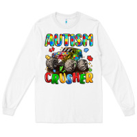 White autism crusher Long Sleeve Tee - LillyAllenDesigns