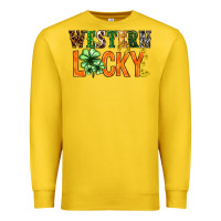 Lemon Western lucky with clover St. Patricks day Premium Sweatshirt - HowdyJamesFarm