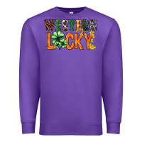 Purple Western lucky with clover St. Patricks day Premium Sweatshirt - HowdyJamesFarm