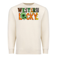 Sandshell Western lucky with clover St. Patricks day Premium Sweatshirt - HowdyJamesFarm