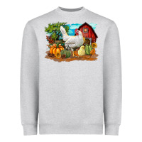 Heather Grey Fall Chicken Heavyweight Sweatshirt - LillyAllenDesigns