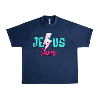 Navy jesus saves Urban Heavy Tee - JahusDesignShop
