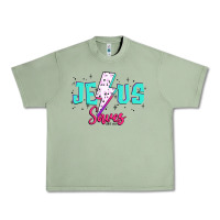 Oil Green jesus saves Urban Heavy Tee - JahusDesignShop