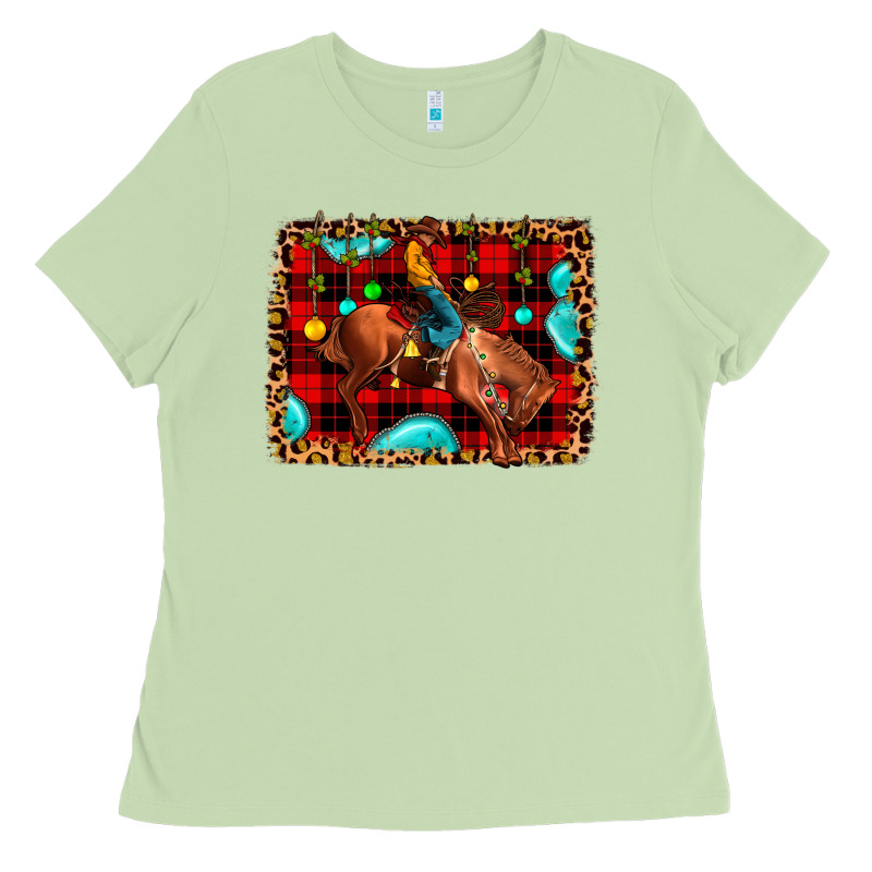 Christmas Rodeo Cowboy Ladies Tee by JahusDesignShop | Teevron