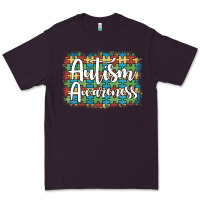 Plum autism awareness puzzle background Premium Tee - Artiststas