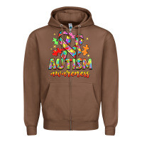 Chestnut Autism Awareness Zipper Hoodie - NancyCooperArtShop