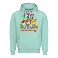 Seafoam Autism Awareness Zipper Hoodie - NancyCooperArtShop
