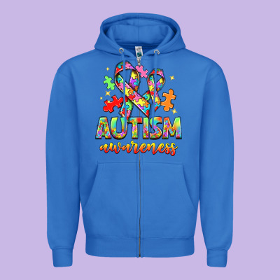 Autism Awareness Zipper Hoodie Designed By Nancycooperartshop