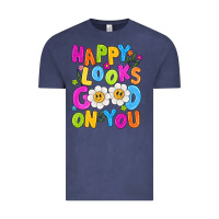 Vintage Denim happy looks good on you Vintage Tee - NancyCooperArtShop