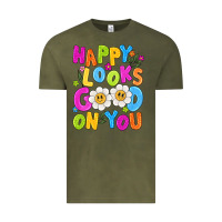 Vintage Olive happy looks good on you Vintage Tee - NancyCooperArtShop