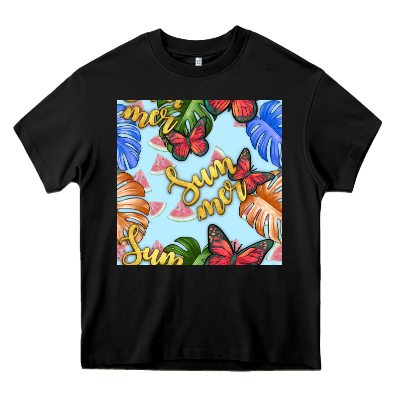 Summer And Leaf Seamless Pattern Heavy Core Tee by BundleAndBundleShop | Teevron