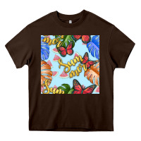 Chocolate Brown summer and leaf seamless pattern Heavy Core Tee - BundleAndBundleShop