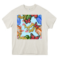 Cream summer and leaf seamless pattern Heavy Core Tee - BundleAndBundleShop
