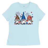 Baby Blue 4th of july gnomes Ladies Tee - Jasminsmagicworld