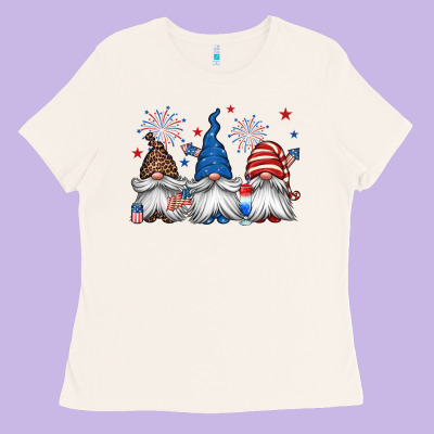 4th Of July Gnomes Ladies Tee Designed By Jasminsmagicworld