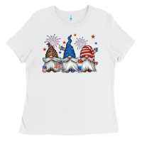 White 4th of july gnomes Ladies Tee - Jasminsmagicworld
