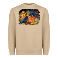 Fall Background With Crow Heavyweight Sweatshirt | Teevron
