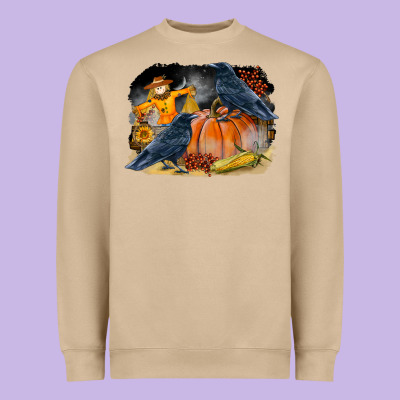 Fall Background With Crow Heavyweight Sweatshirt Designed By Lillyallendesigns
