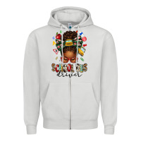 Dove Grey school bus driver afro messy bun Zipper Hoodie - texasbilliewilder