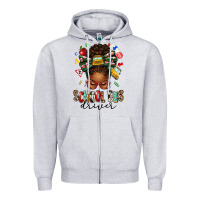 Heather Grey school bus driver afro messy bun Zipper Hoodie - texasbilliewilder