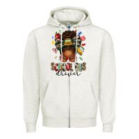 Oatmeal Heather school bus driver afro messy bun Zipper Hoodie - texasbilliewilder