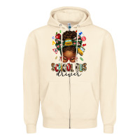 Sandshell school bus driver afro messy bun Zipper Hoodie - texasbilliewilder