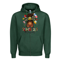 Sports Green school bus driver afro messy bun Zipper Hoodie - texasbilliewilder