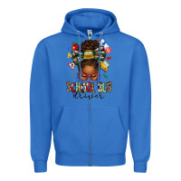 True Royal school bus driver afro messy bun Zipper Hoodie - texasbilliewilder