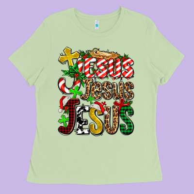 Jesus Jesus Jesus Ladies Tee Designed By Adodesignshop