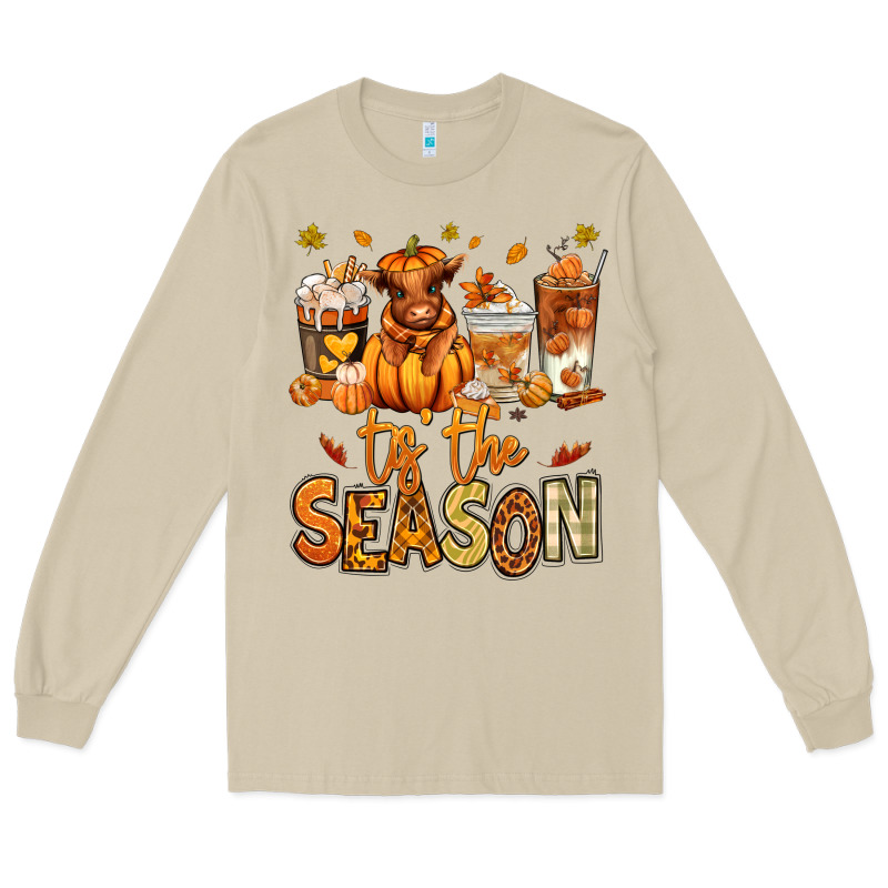 Tis' The Season Fall Heifer Coffee Cups Long Sleeve Tee by RanaPortraitStore | Teevron