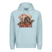 Blue Mist Long live cowboys cards Premium Hoodie - HowdyJamesFarm