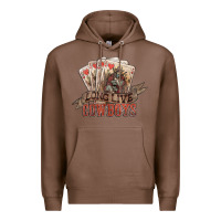 Chestnut Long live cowboys cards Premium Hoodie - HowdyJamesFarm