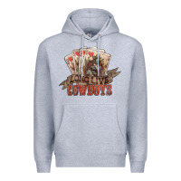 Heather Grey Long live cowboys cards Premium Hoodie - HowdyJamesFarm